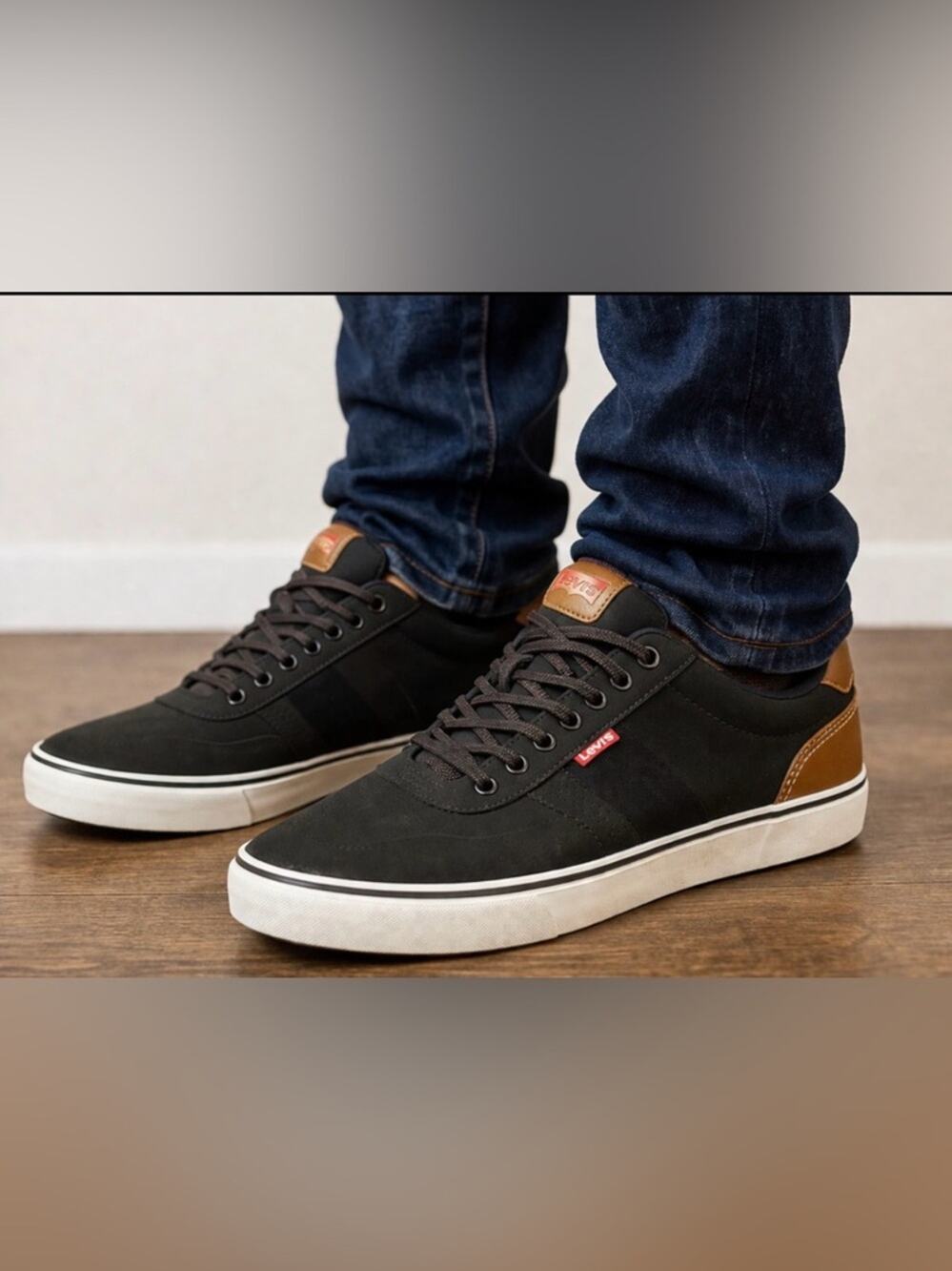 Levi’s Men’s Black Casual Sneakers Size 12 Comfort Lace-Up Low Top
